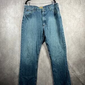Wrangler 20X Jeans Mens 36X32 Blue Dark Wash‎ Denim Straight Pockets Casual Work